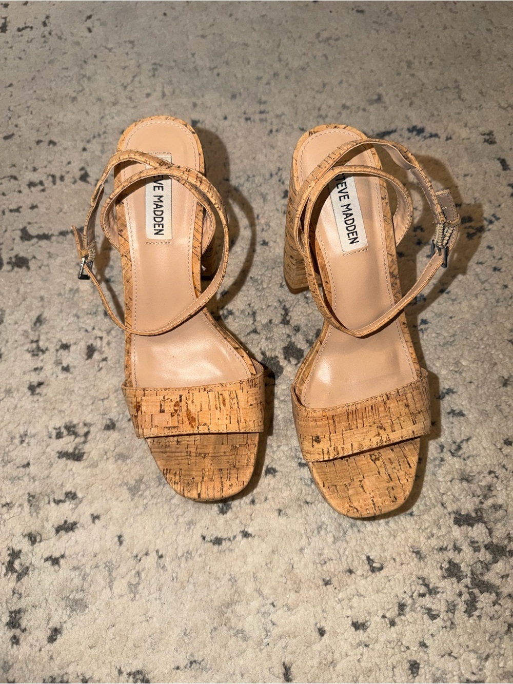 Steve Madden Cork Platform Sandals in Beige